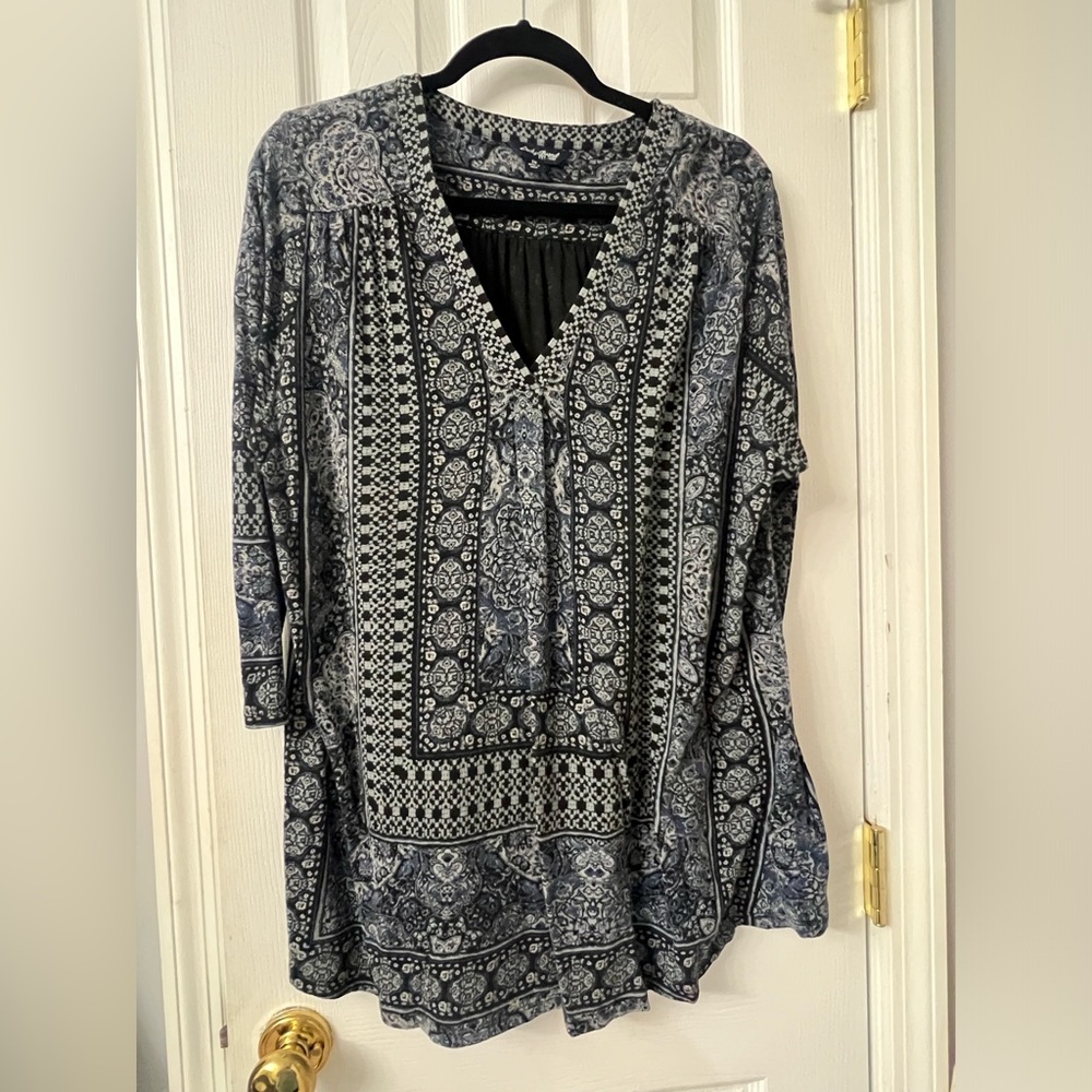 Lucky Brand Top 1x Boho Print